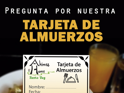 Tarjeta de almuerzos